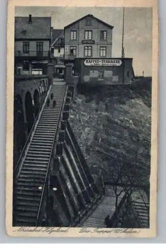 2192 HELGOLAND, Kaffee-Terrasse, Apotheke an der Treppe