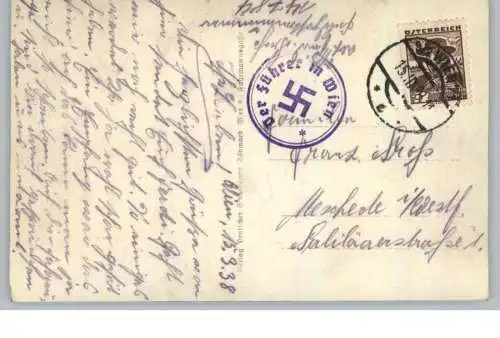 A 3400 KLOSTERNEUBURG, Kaserne, 1938, "Der Führer in Wien", Feldpostnummer  14784, AK nach Meschede