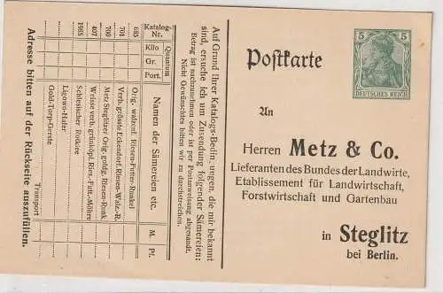1000 BERLIN - STEGLITZ, Postgeschichte, Privat-Ganzsach Fa. Metz PP27 47/01