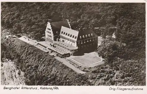 5400 KOBLENZ - STADTWALD, Berghotel Rittersturz, Luftaufnahme, 1951