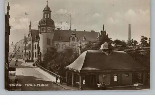 0-9510 GLAUCHAU, Partie am Postamt, 1928