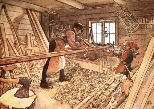 KÜNSTLER / Artist - CARL LARSSON, "Schreinerwerkstatt"