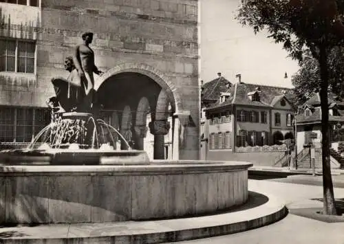 CH 4000 BASEL BS, Brunnen beim Kunstmuseum, 1949