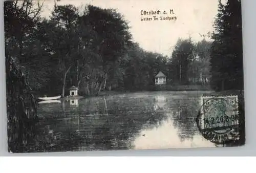 6050 OFFENBACH, Weiher im Stadtpark, 1920