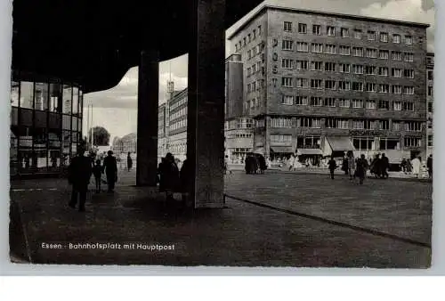 4300 ESSEN, Bahnhofsplatz mit Hauptpost, 1958