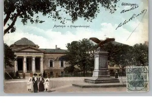 3400 GÖTTINGEN, Anatomie und Kriegerdenkmal, 1908
