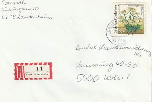 6719 GÖLLHEIM - LAUTERSHEIM, Postgeschichte, 2-stelliger R-Zettel, 1991