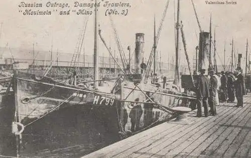MILITÄR - RUSSO - JAPANESE WAR, 2 British Fishing Boats attacked by the Russian fleet, 1904