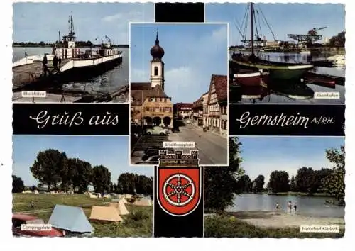 6728 GERMERSHEIM, Rheinfähre, Campingplatz, Stadthausplatz, Rheinhafen, Naturbad, 1967
