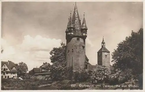 8990 LINDAU, Diebesturm und Peterskirche, 1930,  AK nach Belgien, Nachgebühr / Tax /  Porto