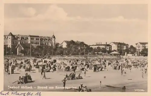 0-2255 HERINGSDORF - AHLBECK, Strand am Konzertgarten, 1955