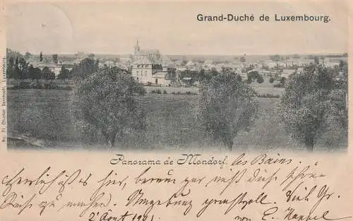 L 5600 BAD MONDORF, Panoramaansicht 1901, Bernhoeft, verschickt von Rodemachern
