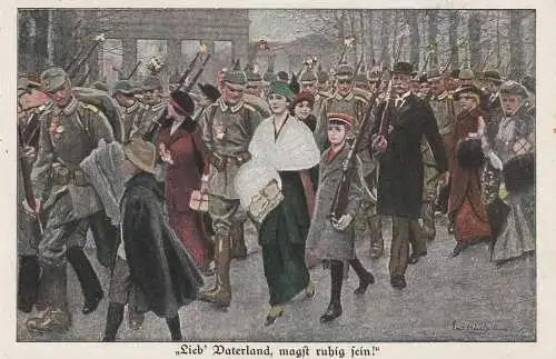 MILITÄR - PATRIOTICA, "Lieb Vaterland...." Künstler-Karte Lustige Blätter
