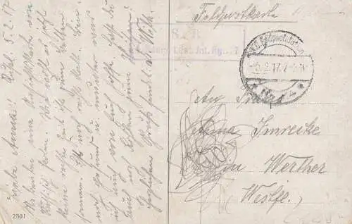POLEN / POLSKA /- Russisch-Polen / Weichselland, Frauen stopfen die Kissen mit Stroh, deutsche Feldpost 1917, Knick