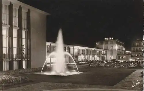 6380 BAD HOMBURG, Theater und Kurhaus bei Nacht, 1956