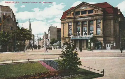 0-3000 MAGDEBURG, Zentral-Theater mit Breiteweg