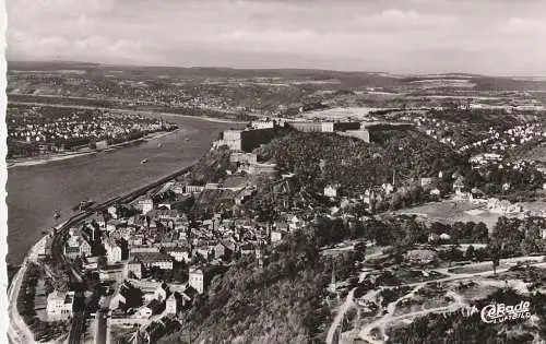 5400 KOBLENZ - EHRENBREITSTEIN, Luftaufnahme, 1957