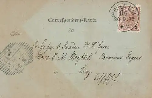 A 8630 MARIAZELL, Dom mit Geschäften / Landkarte, 1899