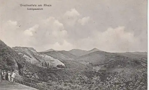 5330 KÖNIGSWINTER, Gebirgsaussicht vom Drachenfels, Verlag Fülle - Barmen