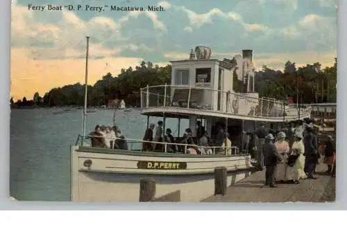 BINNENSCHIFFE - LAKE MACATAWA, Ferry Boat D.P. Perry, 1913