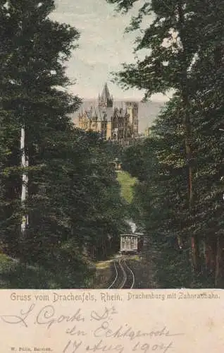 5330 KÖNIGSWINTER, Zahnradbahn, Drachenburg, 1904