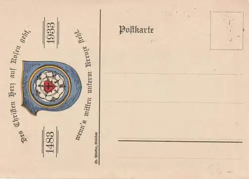 0-4250 EISLEBEN, 450 Jahre Luther 1483 - 1933, Luthers Geburtshaus