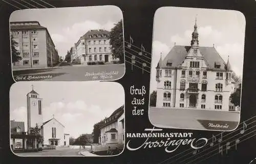 7218 TROSSINGEN, Hohnerwerke, Musik Hochschule, Kirche, Rathaus, kl. Druckstelle
