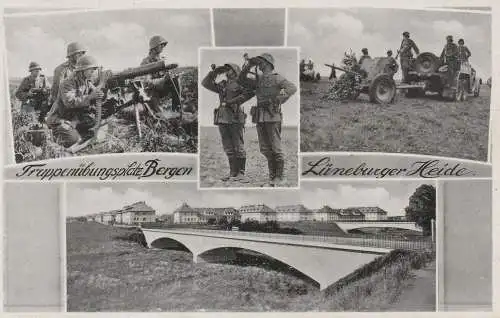 MILITÄR - TRUPPEN - ÜBUNGS - PLATZ BERGEN, Wehrmacht, MG, Artillerie