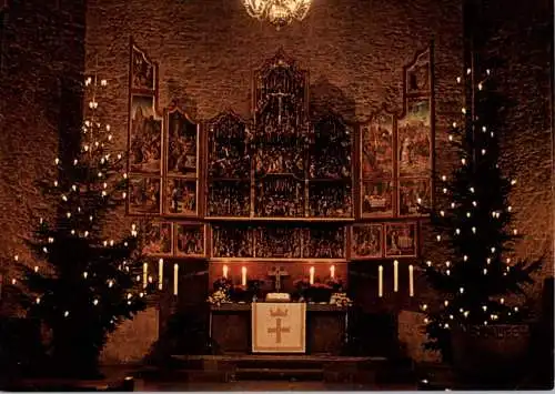 4800 BIELEFELD, Altstädter Kirche, Antwerpener Schnitzaltar zur Weihnachtszeit