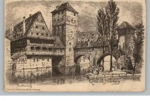 8500 NÜRNBERG, Henkersteg, Künstler-Karte 1906