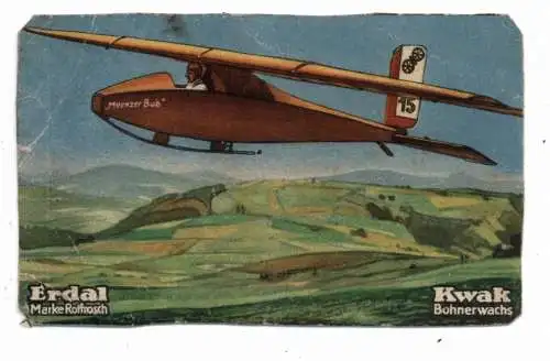 SEGELFLUGZEUG - "MEENZER BUB", Erdal Sammelbild / Cinderella