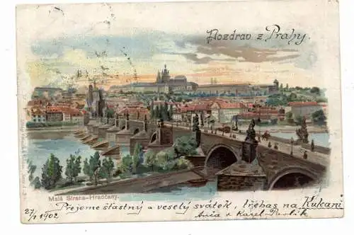 CZ 10000 PRAHA / PRAG, Lithographie, 1902