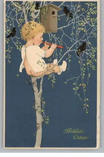 KINDER - Kind flötet mit Vögeln im Baum, Munk Wien # 299, kl. Randmängel