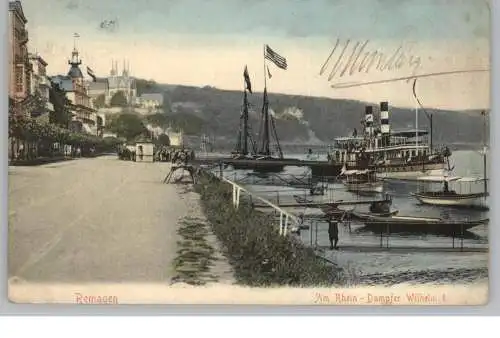 5480 REMAGEN, Rheinufer, Anleger der Köln - Düsseldorfer mit KD-Dampfer WILHELM I.