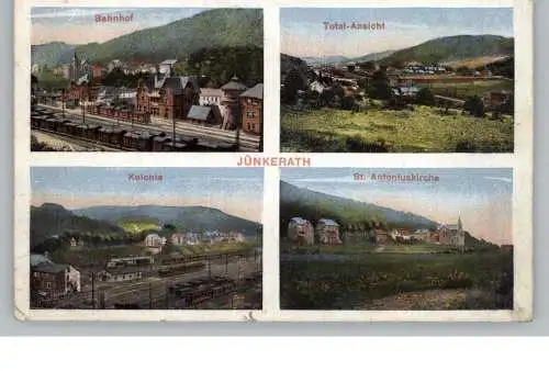 5532 JÜNKERATH, Bahnhof, Kolonie, St. Antoniuskirche, Gesamtansicht, Verlag Kosmos