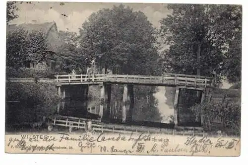 2213 NORTORF - RUMFLETH, Brücke über die Wilster, 1910