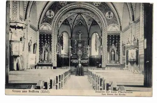 5521 SEFFERN, Kath. Pfarrkirche, Innenansicht, 1908, Druckstellen