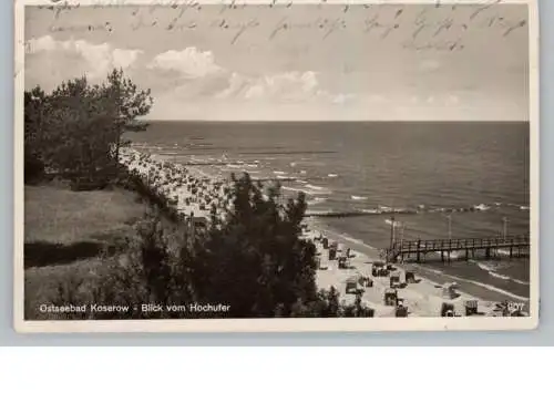 0-2225 KOSEROW / Usedom, Blick vom Hochufer, 1939, rücks. kl. Klebereste