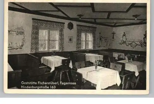 8180 TEGERNSEE, Gaststätte Fischerstüberl, Hindenburgstrasse, Innenansicht, 1950