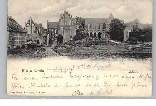 0-1301 CHORIN, Kloster, Südseite, 1904, Verlag Lorentz