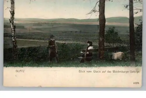 NIEDER - SCHLESIEN - GLATZ / KLODZKO, Blick vom Glacis auf das Waldenburger Gebirge, 1906