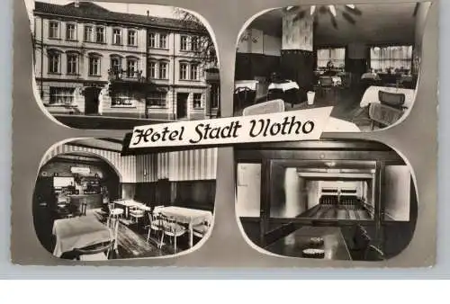 4973 VLOTHO, Hotel Stadt Vlotho, Aussen - Innenansichten, Kegelbahn, Verlag Wagner