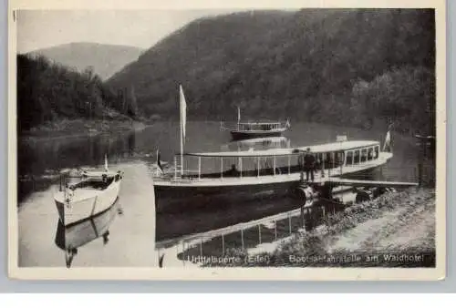 BINNENSCHIFFE - RURSEE / Urfttalsperre, Bootsanleger am Waldhotel, 1932