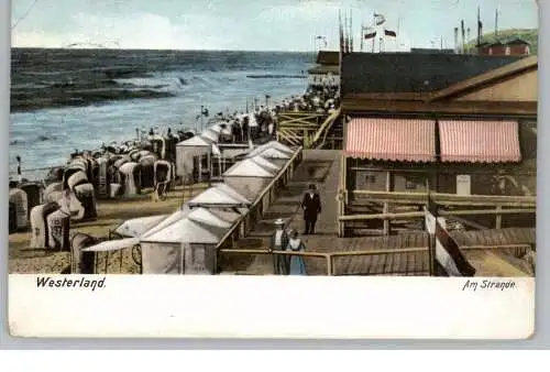 2280 WESTERLAND / SYLT, Am Strand, Strandkörbe, Strandhalle, 1908