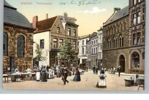 5100 AACHEN, Fischmarkt, belebte Szene, Verlag Stengel