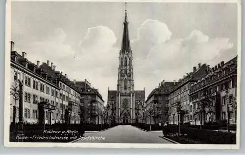 5400 KOBLENZ, Kaiser-Friedrichstrasse mit Josefskirche,