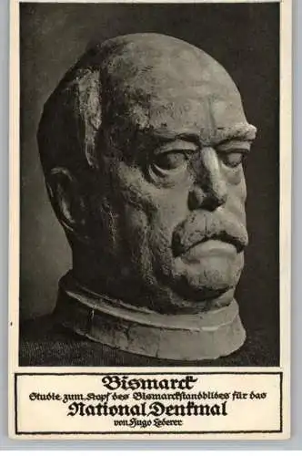 6530 BINGEN, Entwurf Bismarck National Denkmal am Rhein oberhalb Bingen