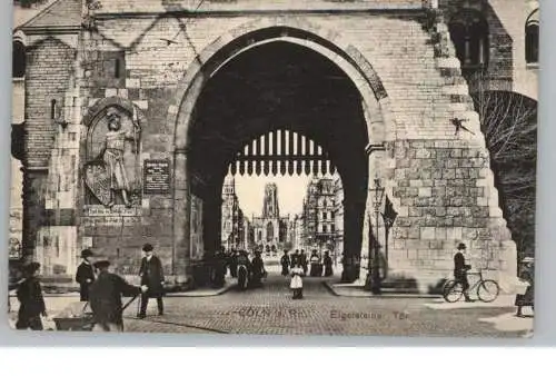5000  KÖLN, Eigelstein Tor, Kölsche Boor, belebte Szene, 1913