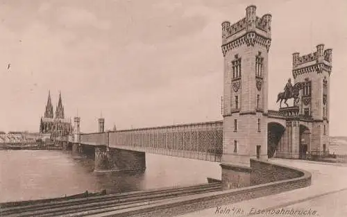 5000 KÖLN, Feste Brücke - Dombrücke (Muusfall), (Hohenzollernbrücke), Zufahrt von Deutz