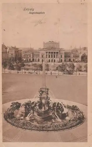 0-7000 LEIPZIG, Augustusplatz, "Gruß aus dem Leipziger Volkshaus", 1914